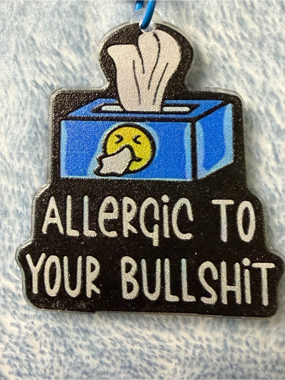 Allergic to Bullshit Backpack Charm NWT